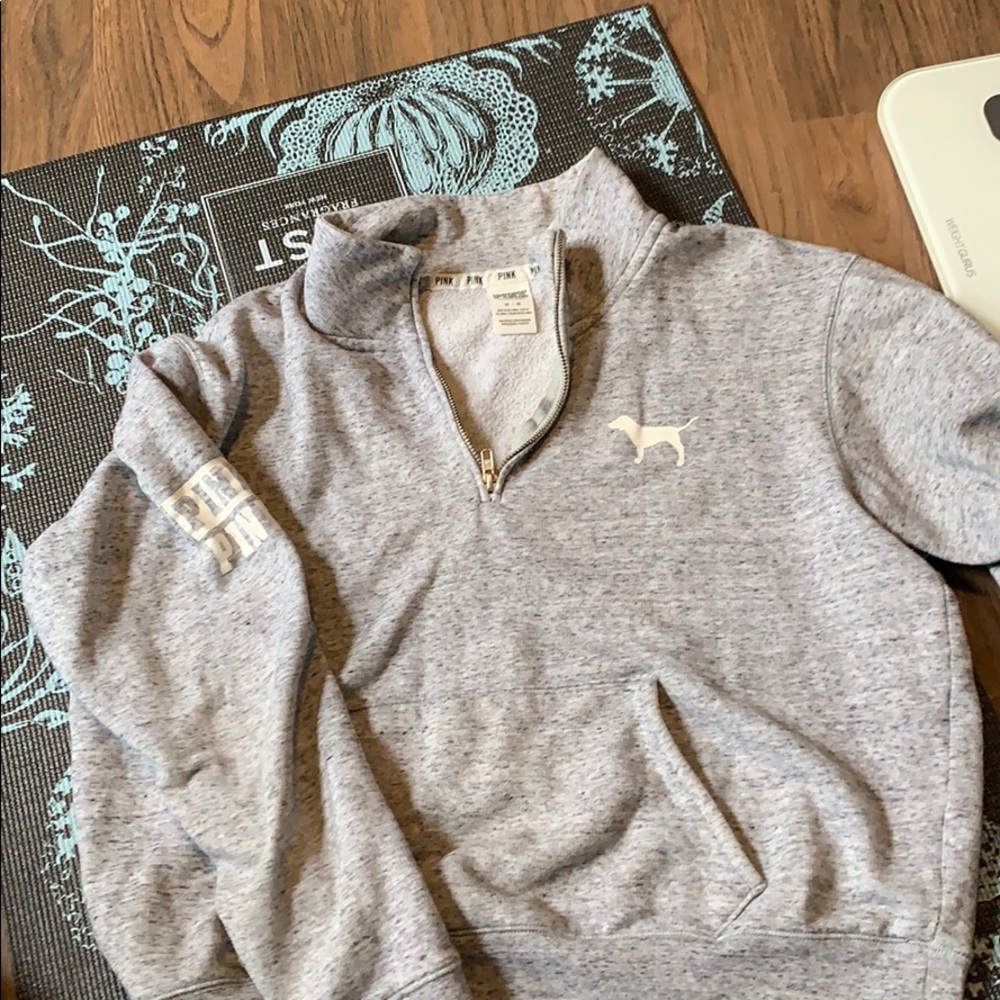Gray oversized quarter zip